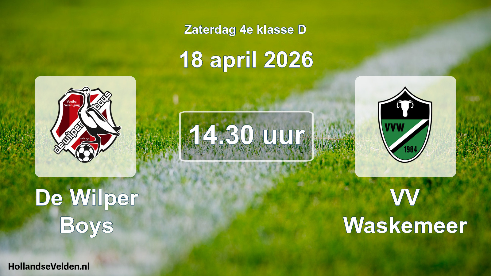 Scheduled Match: De Wilper Boys - VV Waskemeer (18 April 2026)