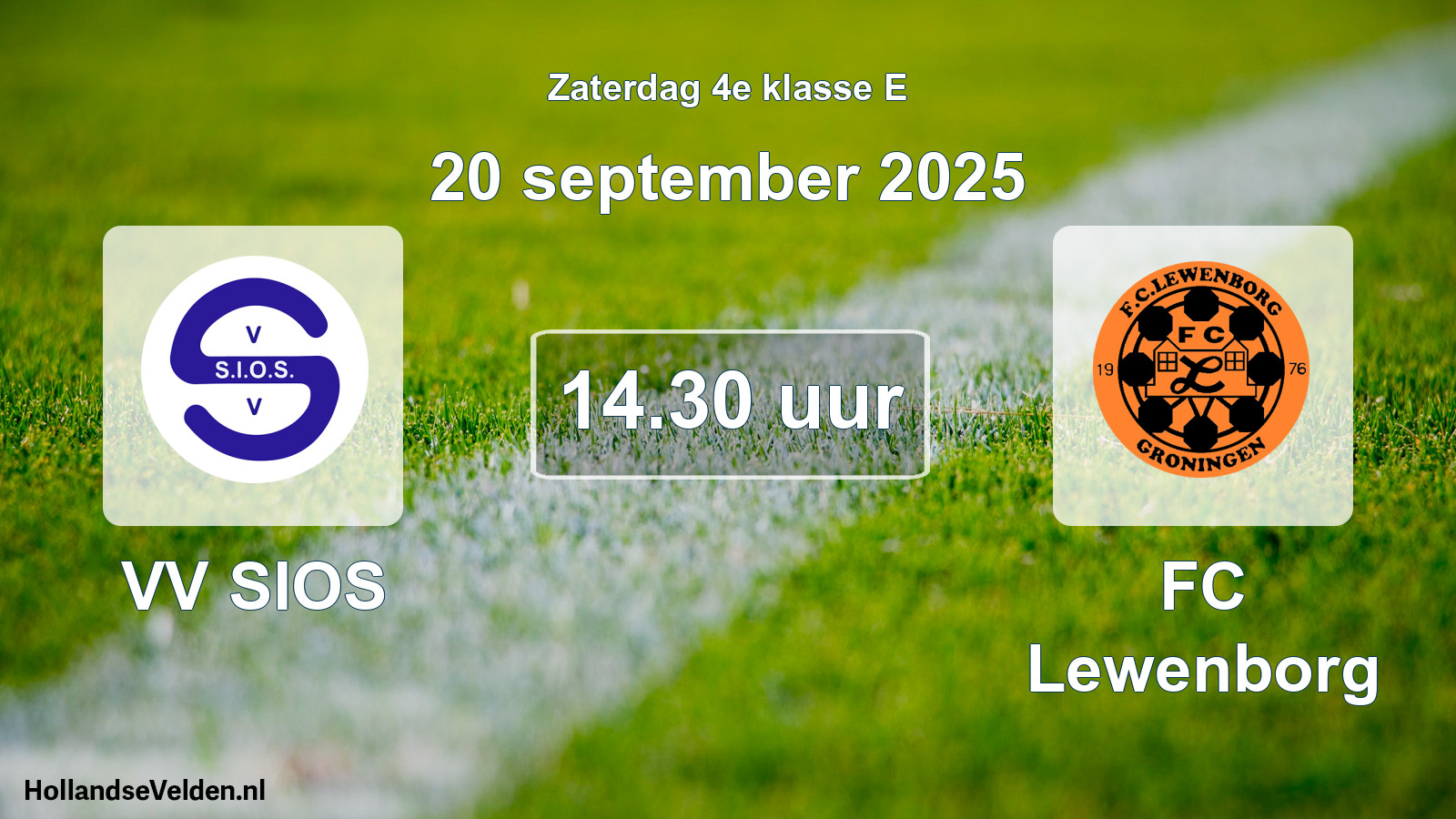 Scheduled Match: VV SIOS - FC Lewenborg (20 September 2025)