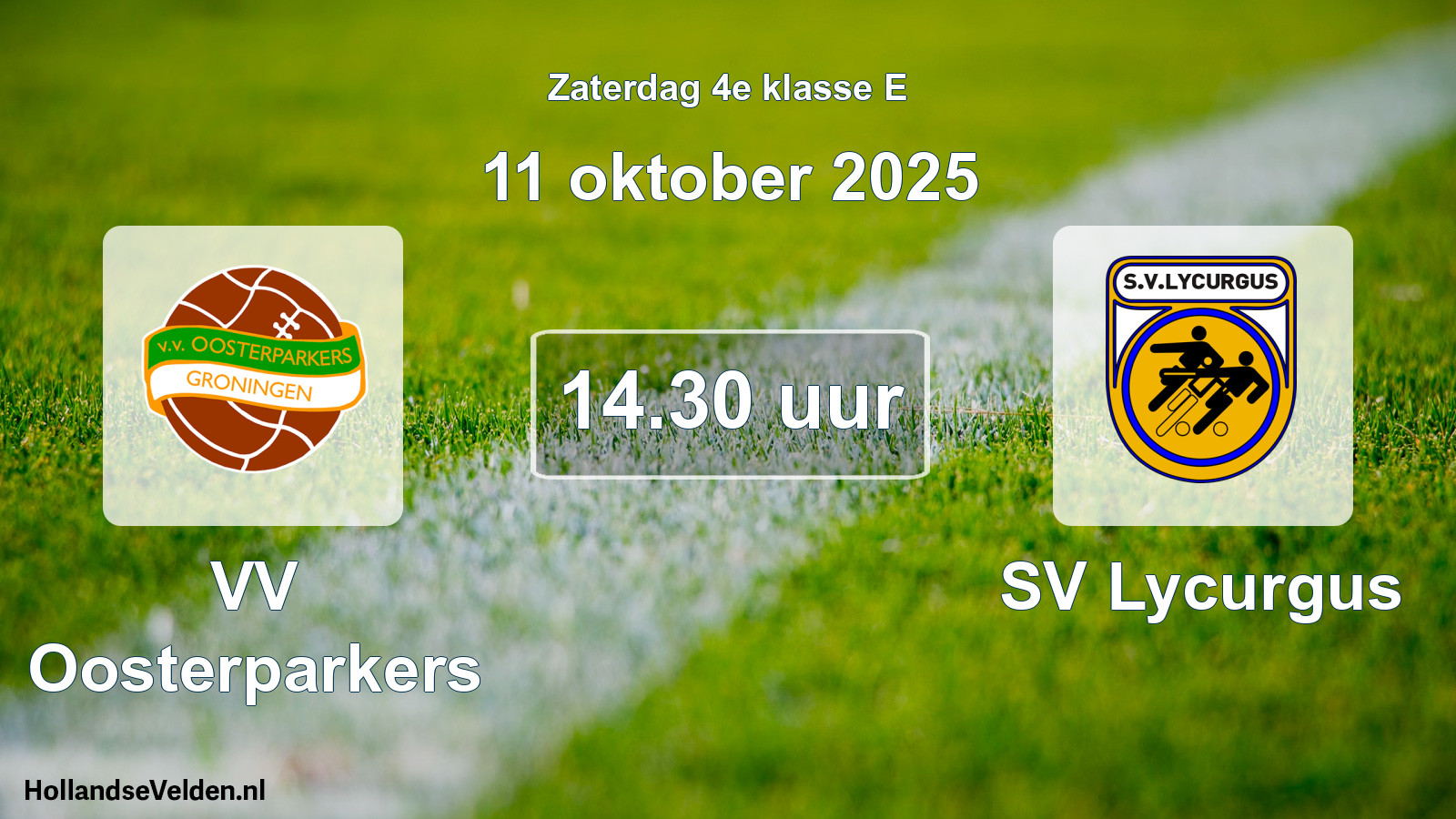 Scheduled Match: VV Oosterparkers - SV Lycurgus (11 October 2025)
