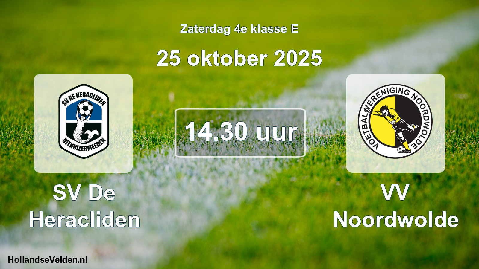 Geplande wedstrijd: SV De Heracliden - VV Noordwolde (25 oktober 2025)