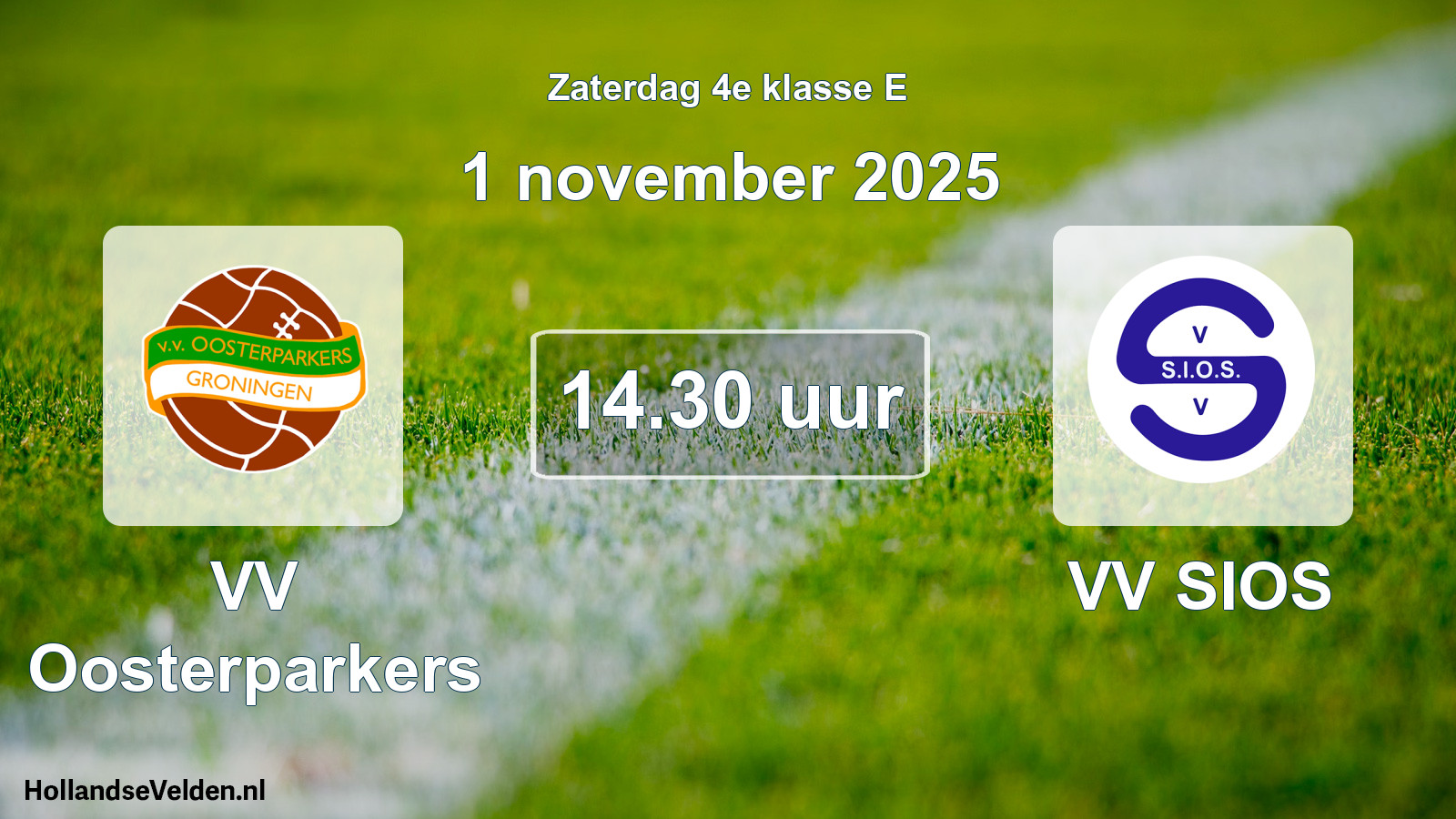Scheduled Match: VV Oosterparkers - VV SIOS (1 November 2025)