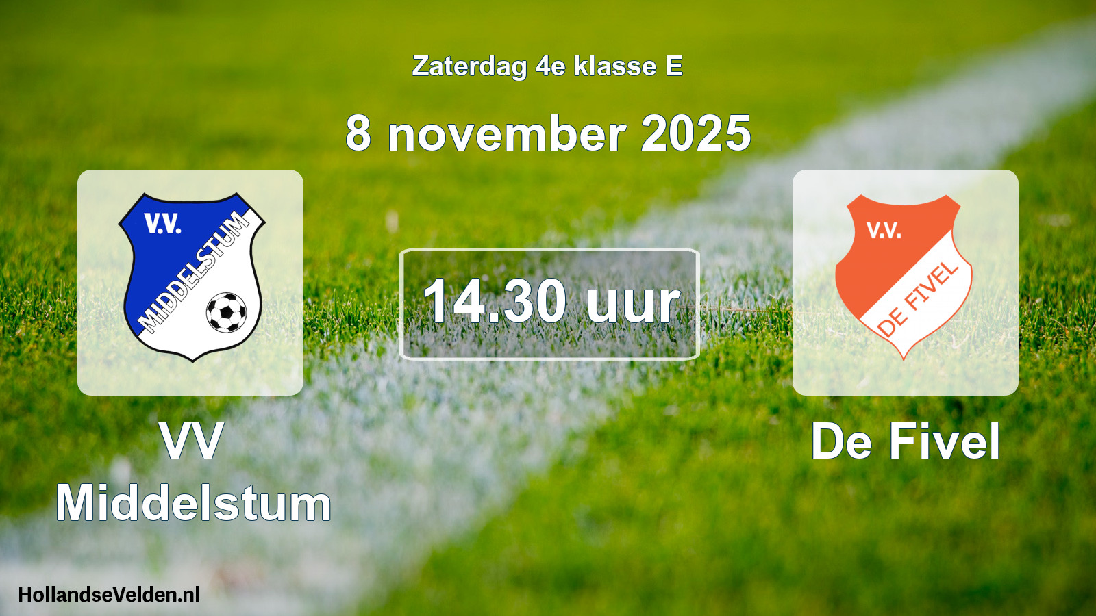 Geplande wedstrijd: VV Middelstum - De Fivel (8 november 2025)