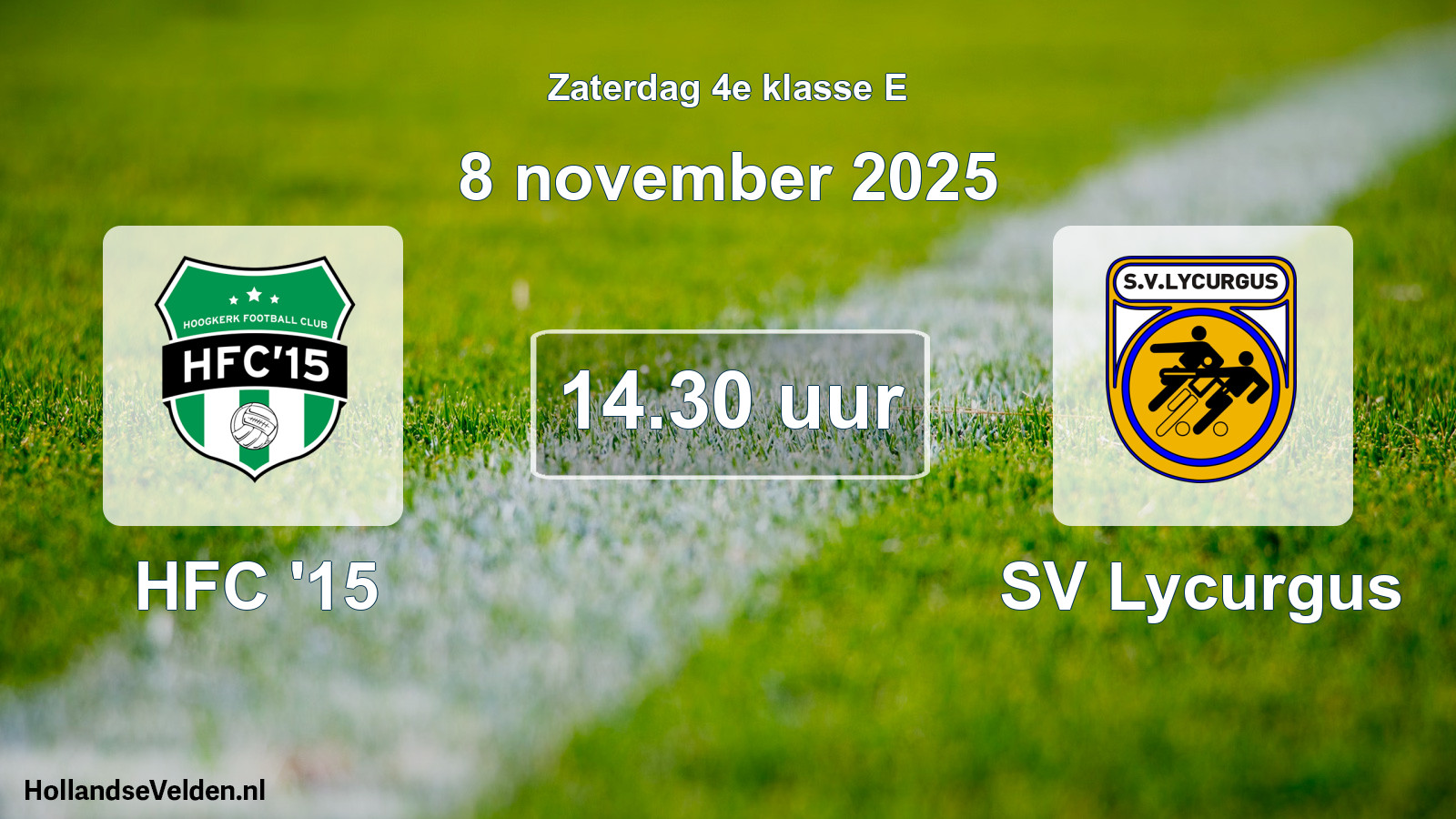Scheduled Match: HFC '15 - SV Lycurgus (8 November 2025)