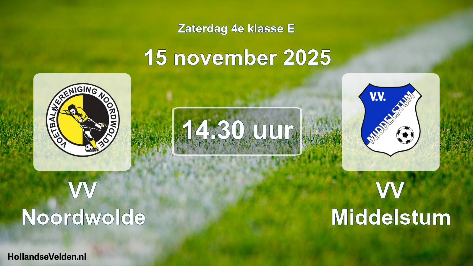 Scheduled Match: VV Noordwolde - VV Middelstum (15 November 2025)