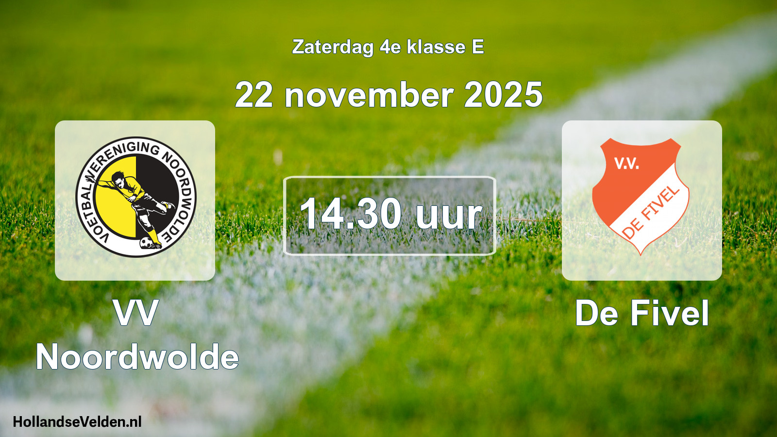 Scheduled Match: VV Noordwolde - De Fivel (22 November 2025)