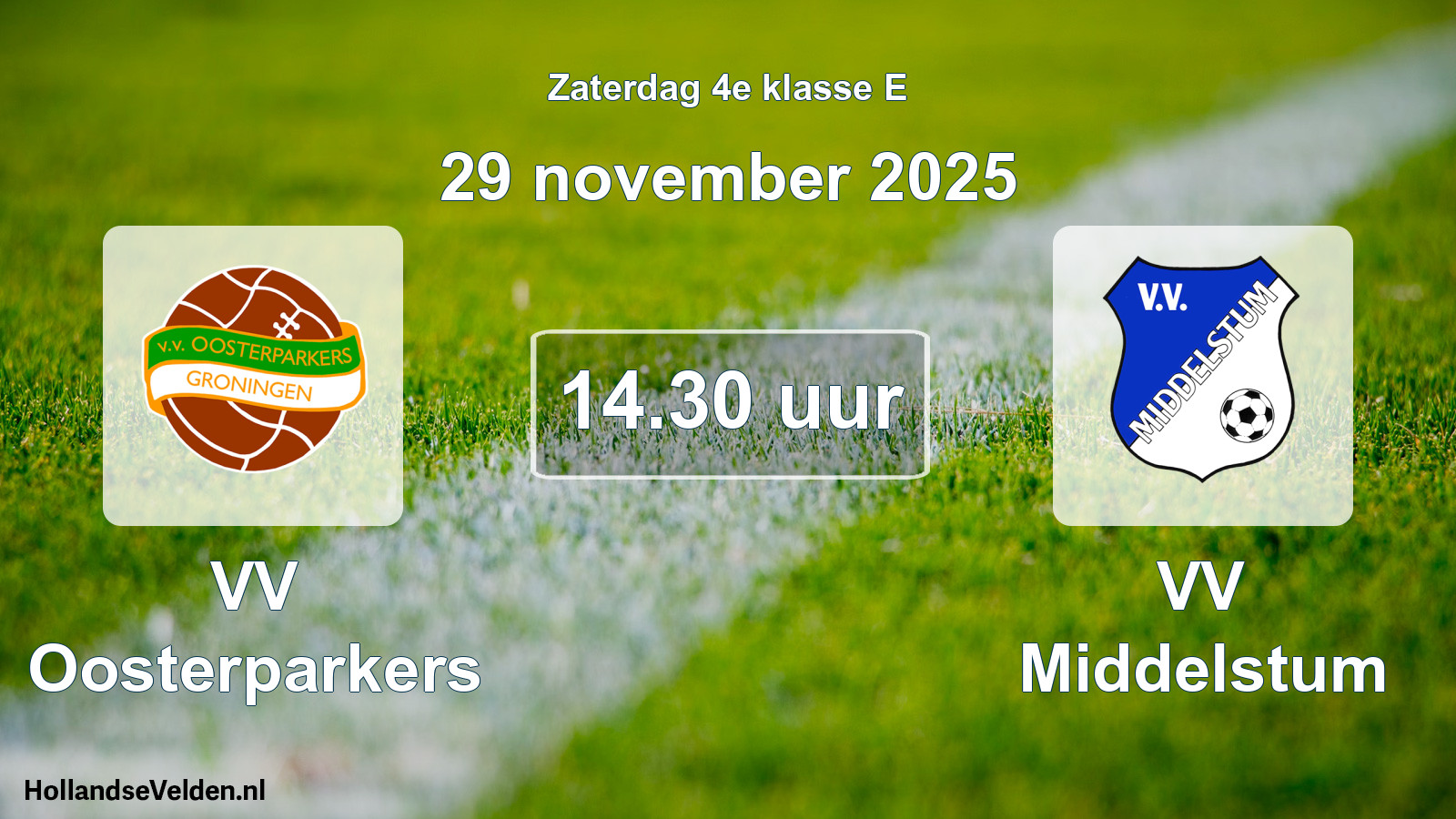 Geplande wedstrijd: VV Oosterparkers - VV Middelstum (29 november 2025)