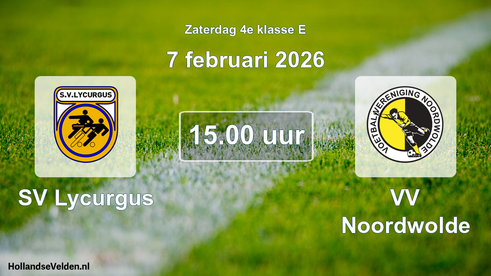 Scheduled Match: SV Lycurgus - VV Noordwolde (7 February 2026)