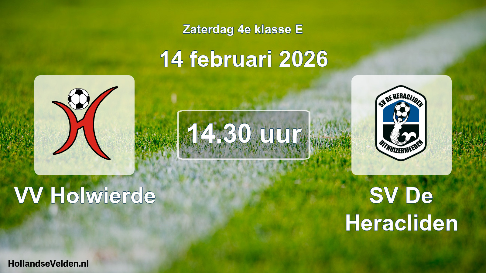 Scheduled Match: VV Holwierde - SV De Heracliden (14 February 2026)