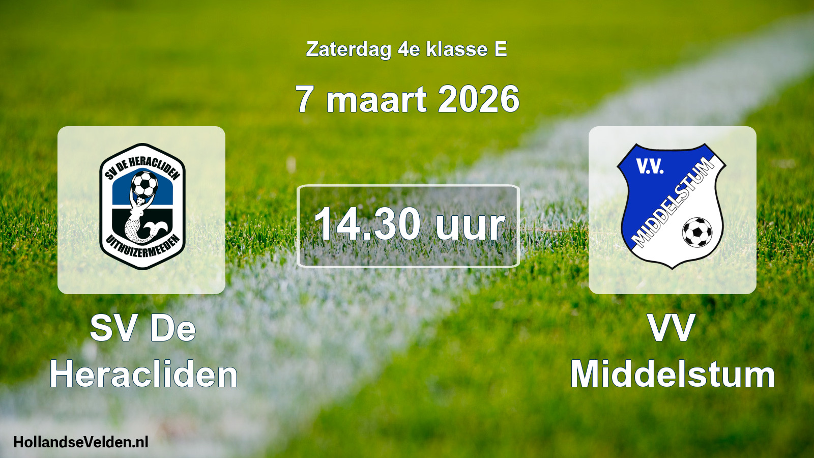 Scheduled Match: SV De Heracliden - VV Middelstum (7 March 2026)