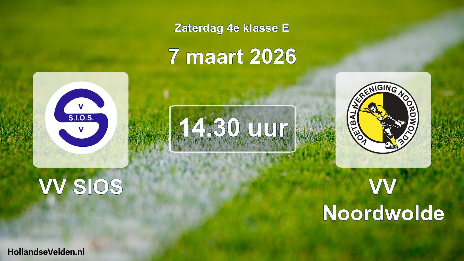 Scheduled Match: VV SIOS - VV Noordwolde (7 March 2026)