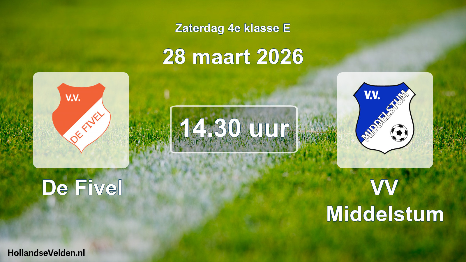 Geplande wedstrijd: De Fivel - VV Middelstum (28 maart 2026)