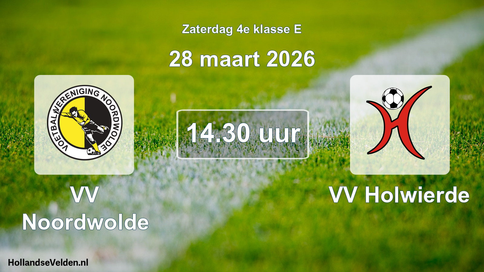 Scheduled Match: VV Noordwolde - VV Holwierde (28 March 2026)