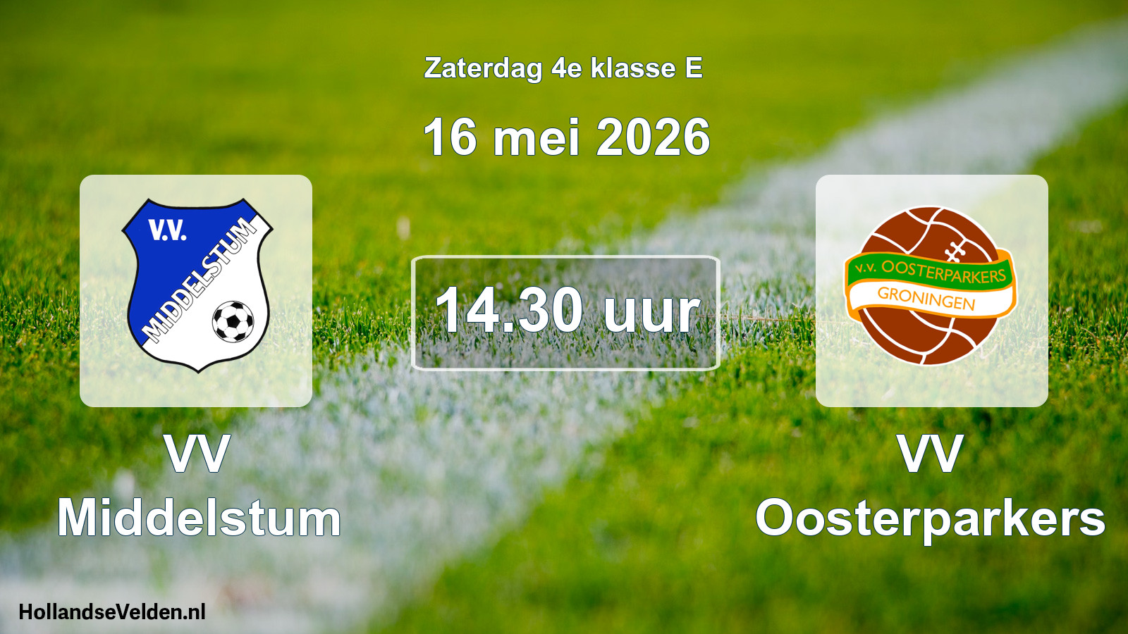 Geplande wedstrijd: VV Middelstum - VV Oosterparkers (16 mei 2026)