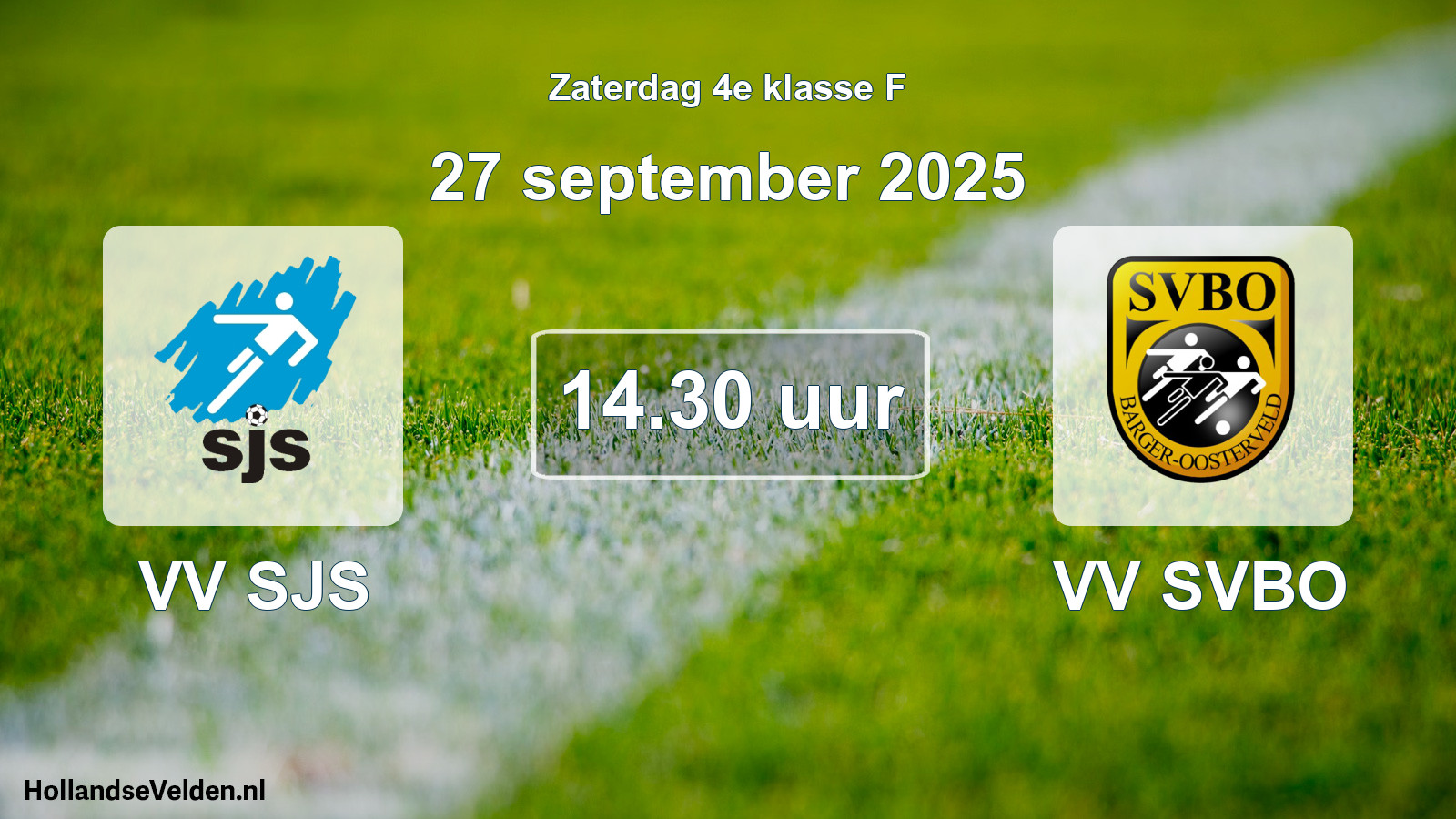 Geplande wedstrijd: VV SJS - VV SVBO (27 september 2025)