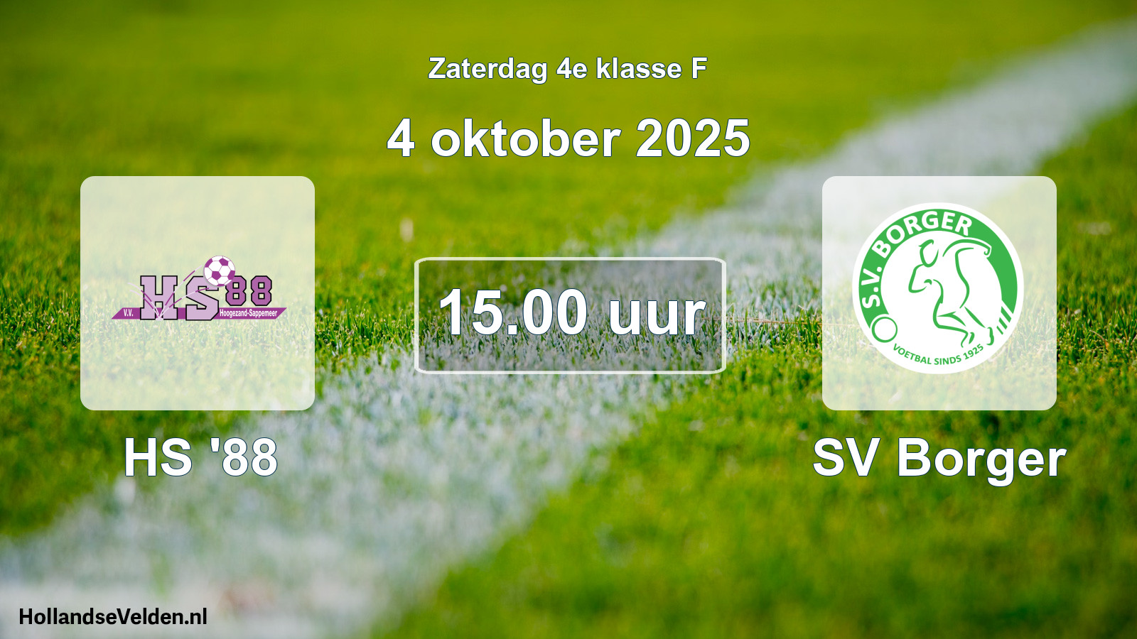 Scheduled Match: HS '88 - SV Borger (4 October 2025)