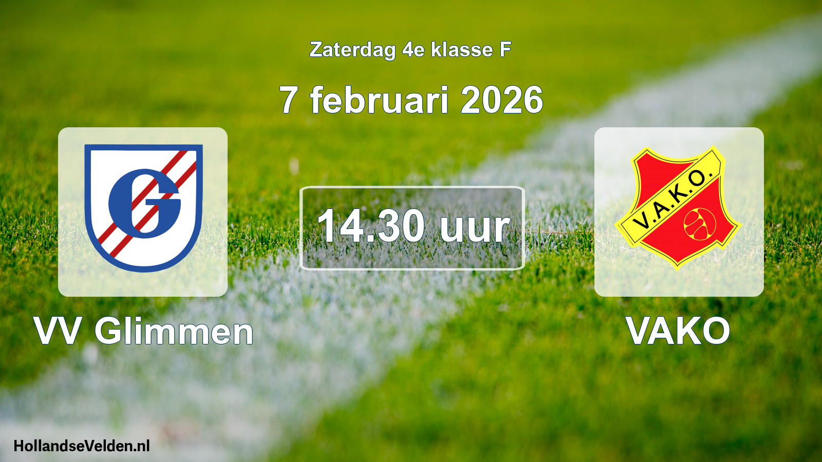 Scheduled Match: VV Glimmen - VAKO (7 February 2026)