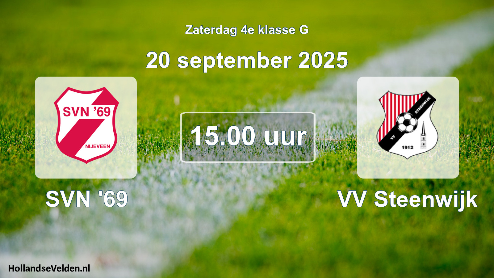 Geplande wedstrijd: SVN '69 - VV Steenwijk (20 september 2025)