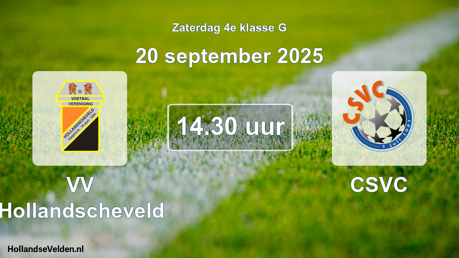 Geplande wedstrijd: VV Hollandscheveld - CSVC (20 september 2025)