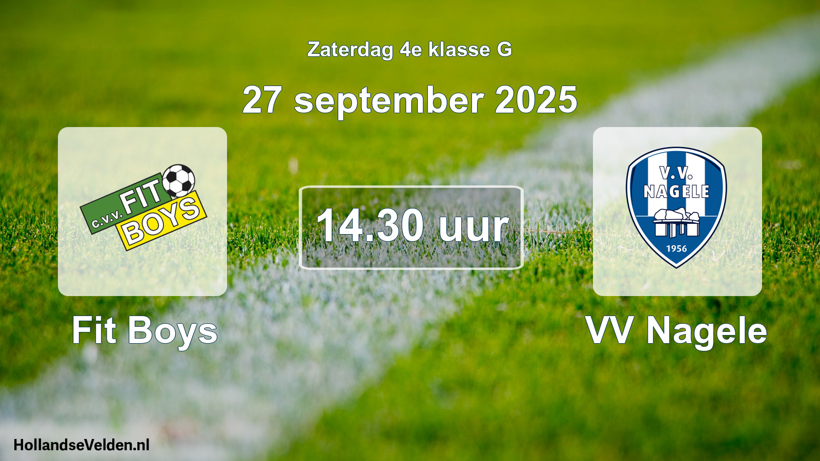 Geplande wedstrijd: Fit Boys - VV Nagele (27 september 2025)