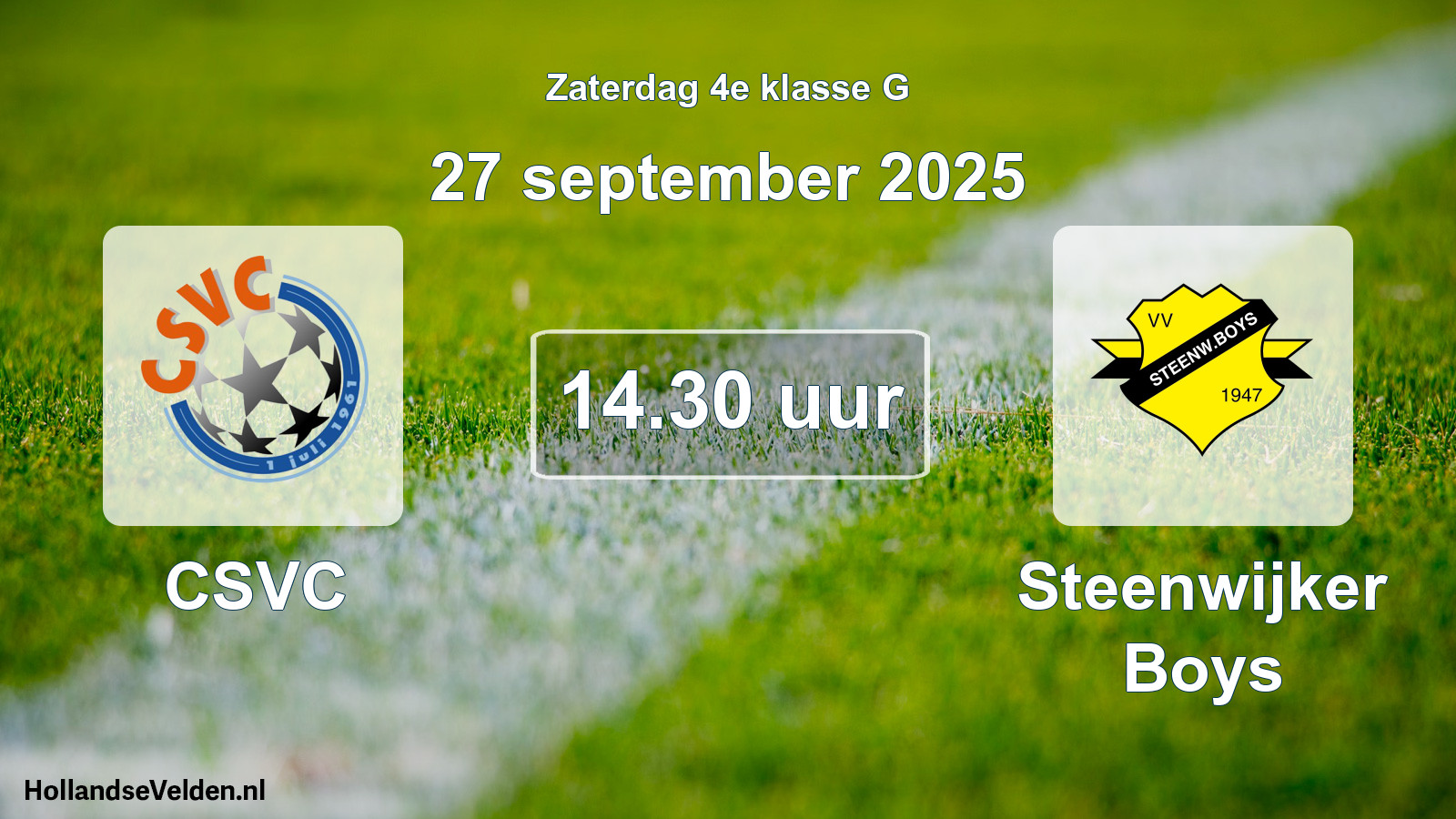 Scheduled Match: CSVC - Steenwijker Boys (27 September 2025)