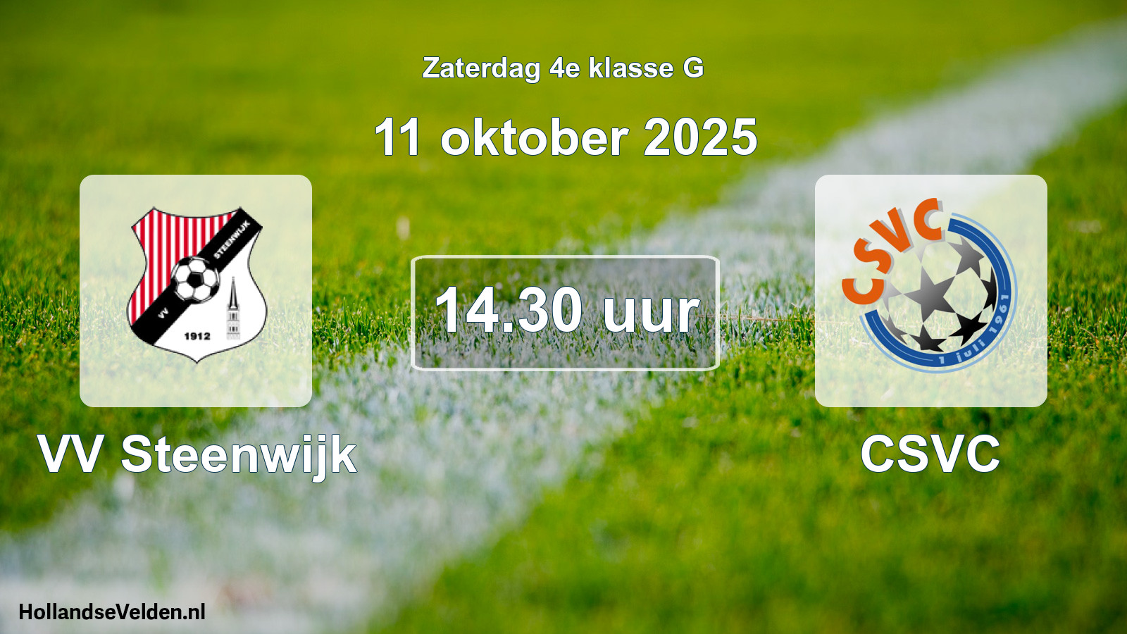 Geplande wedstrijd: VV Steenwijk - CSVC (11 oktober 2025)