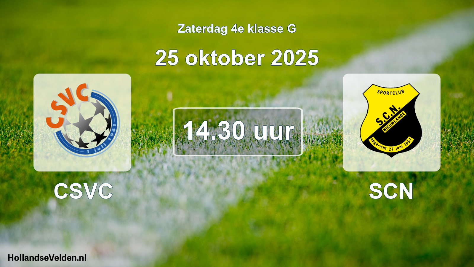 Geplande wedstrijd: CSVC - SCN (25 oktober 2025)