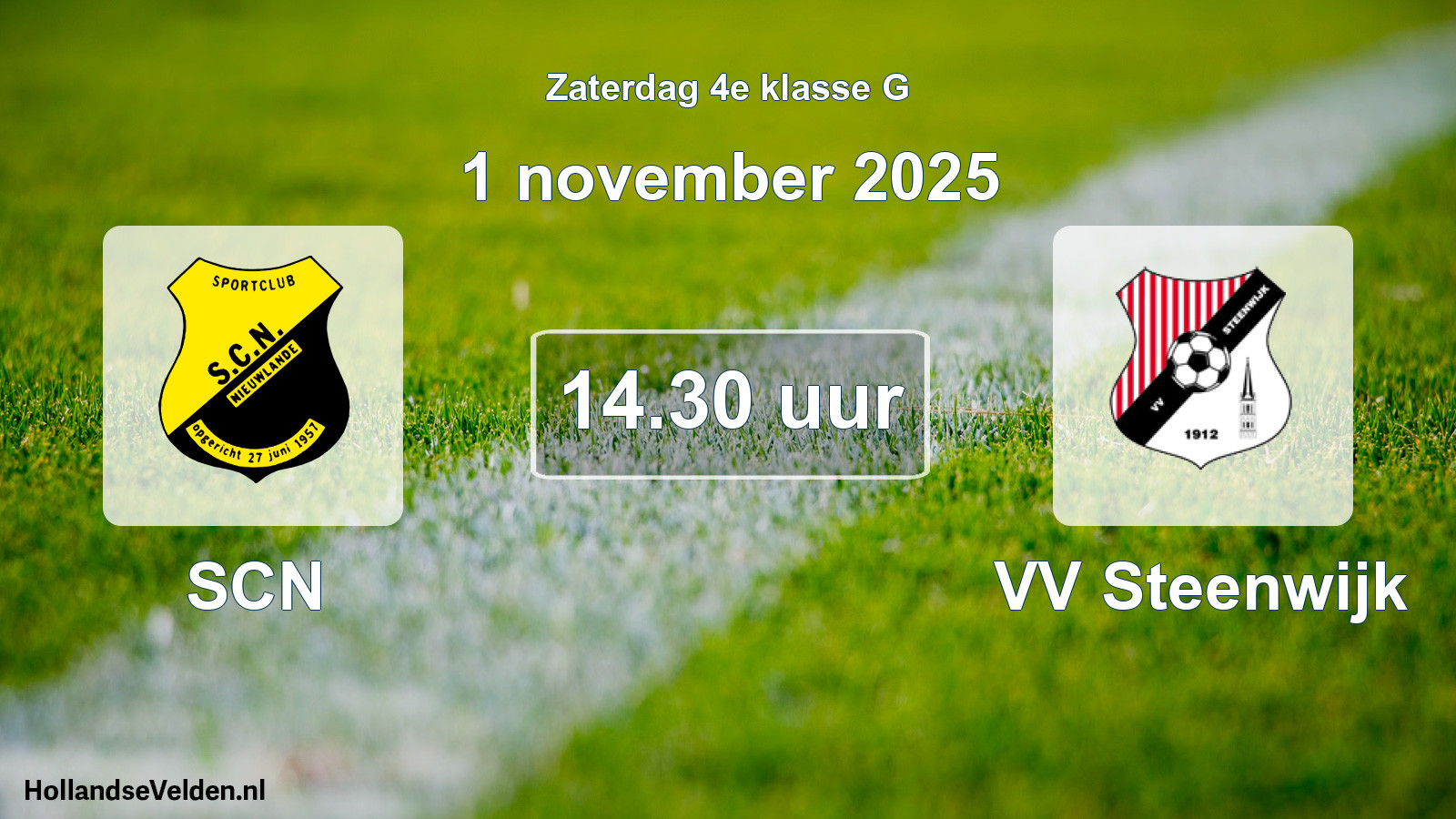 Scheduled Match: SCN - VV Steenwijk (1 November 2025)