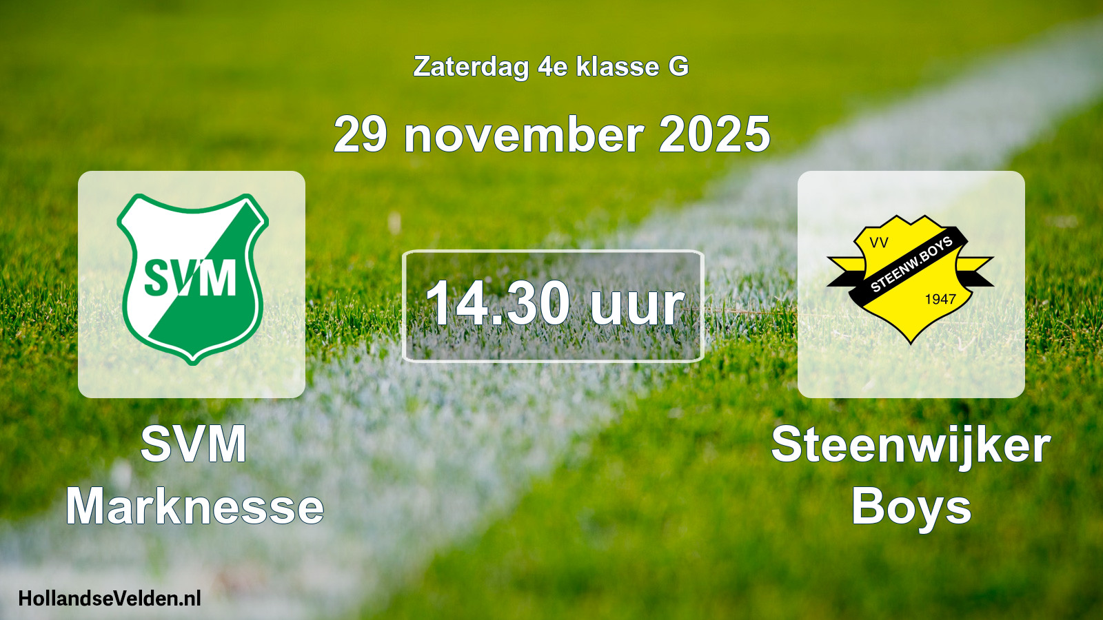Scheduled Match: SVM Marknesse - Steenwijker Boys (29 November 2025)