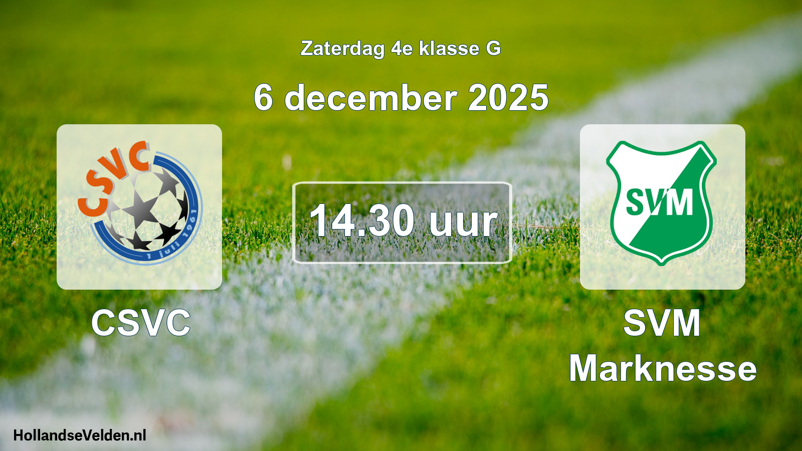 Geplande wedstrijd: CSVC - SVM Marknesse (6 december 2025)