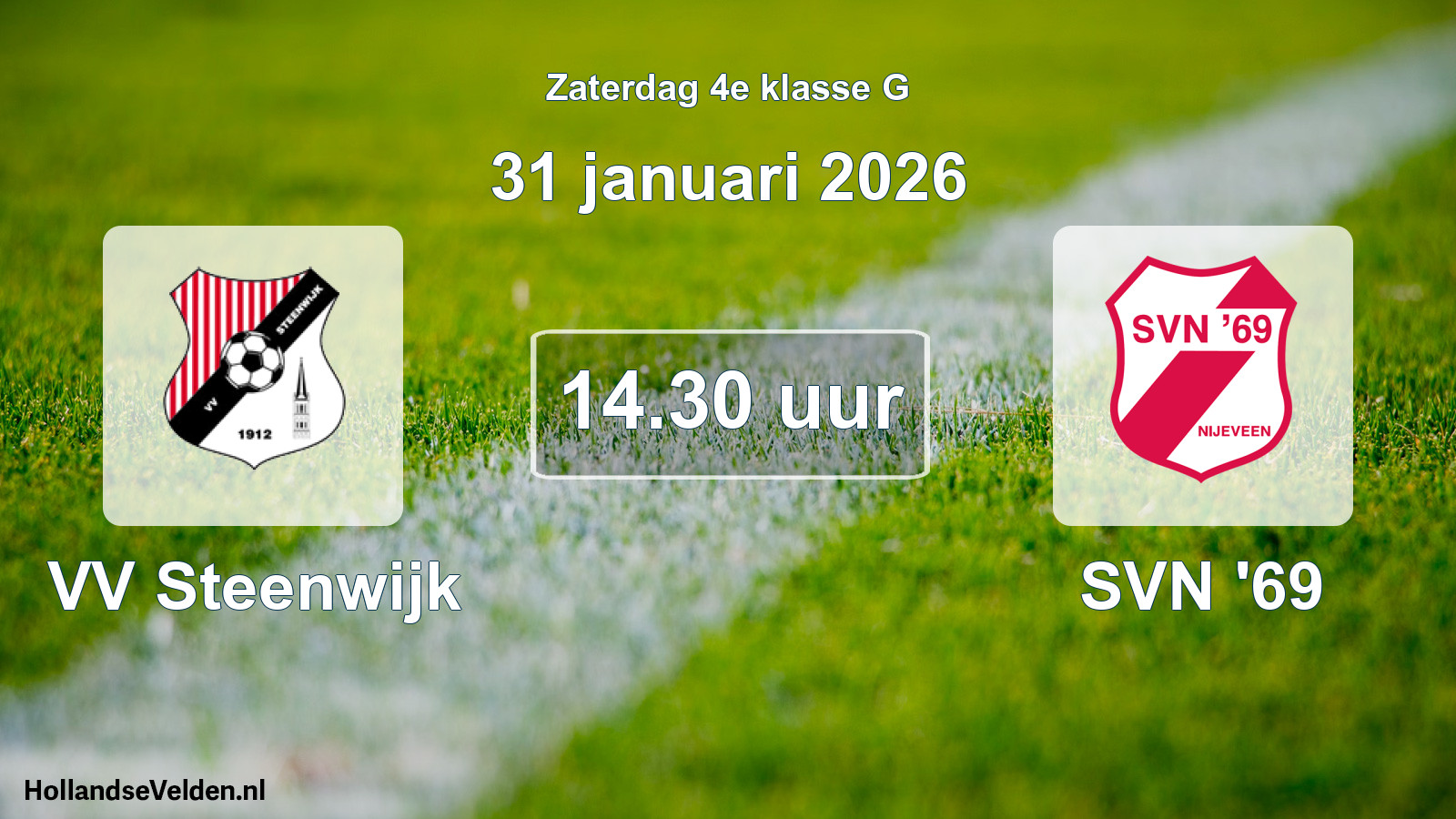 Geplande wedstrijd: VV Steenwijk - SVN '69 (31 januari 2026)