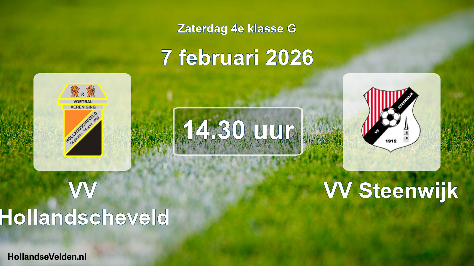 Geplande wedstrijd: VV Hollandscheveld - VV Steenwijk (7 februari 2026)