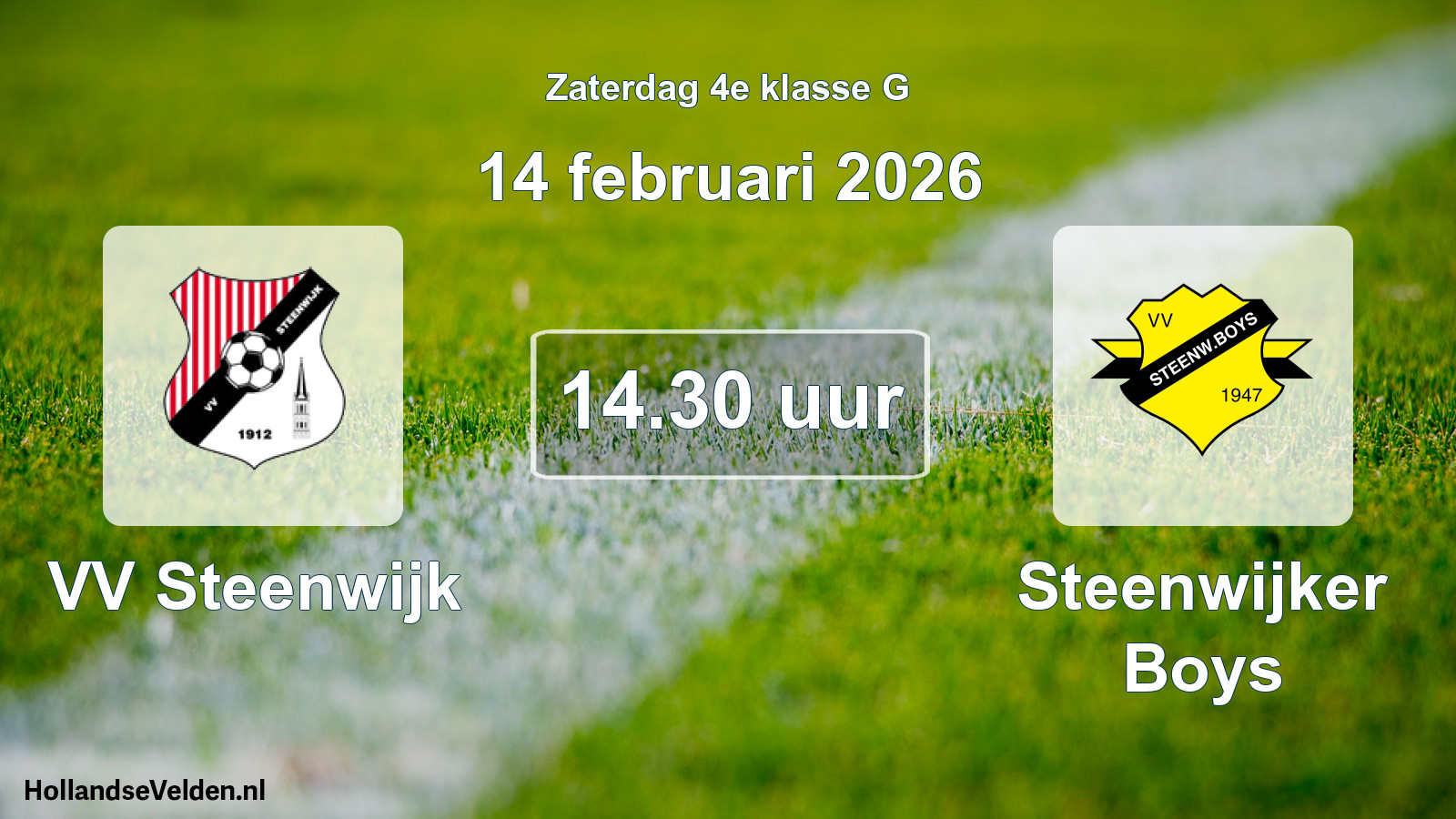 Geplande wedstrijd: VV Steenwijk - Steenwijker Boys (14 februari 2026)