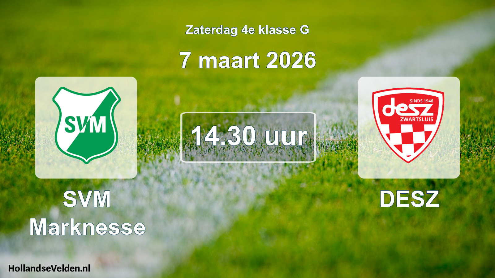 Geplande wedstrijd: SVM Marknesse - DESZ (7 maart 2026)