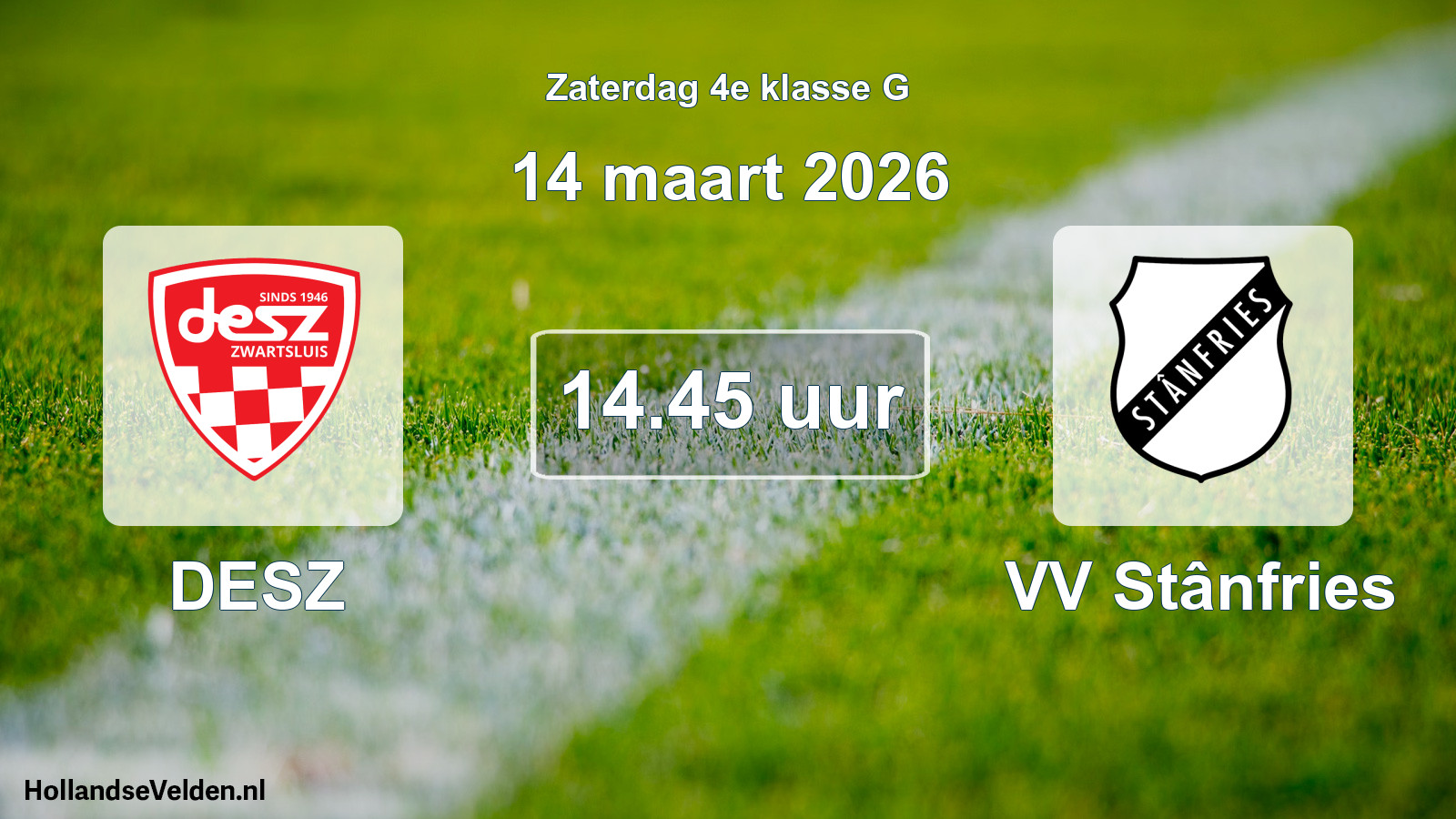 Scheduled Match: DESZ - VV Stânfries (14 March 2026)