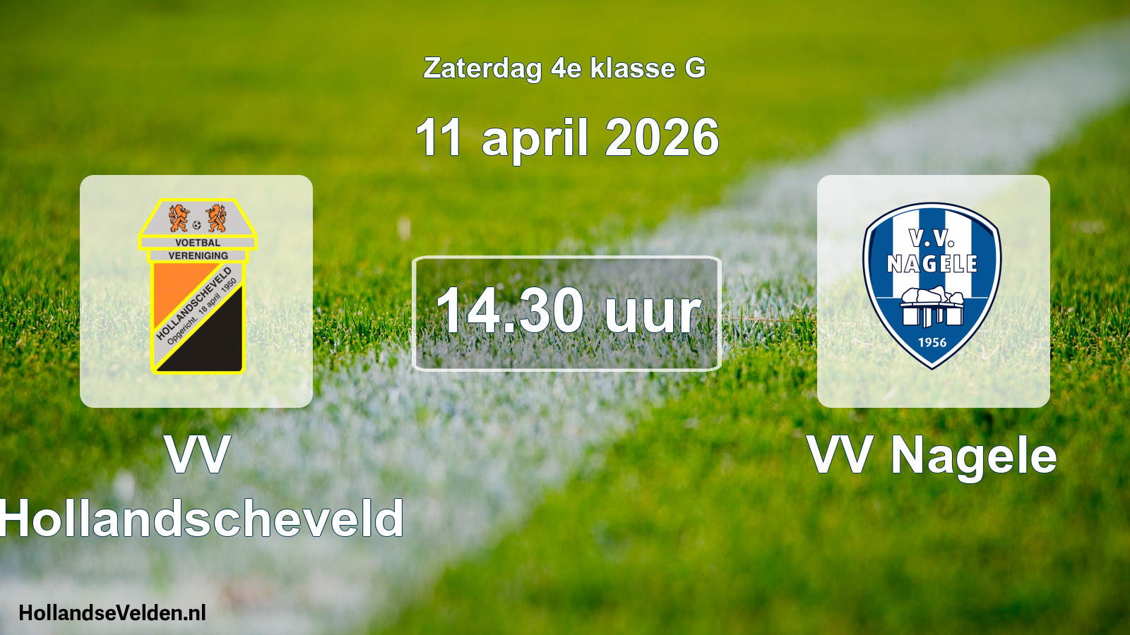 Geplande wedstrijd: VV Hollandscheveld - VV Nagele (11 april 2026)