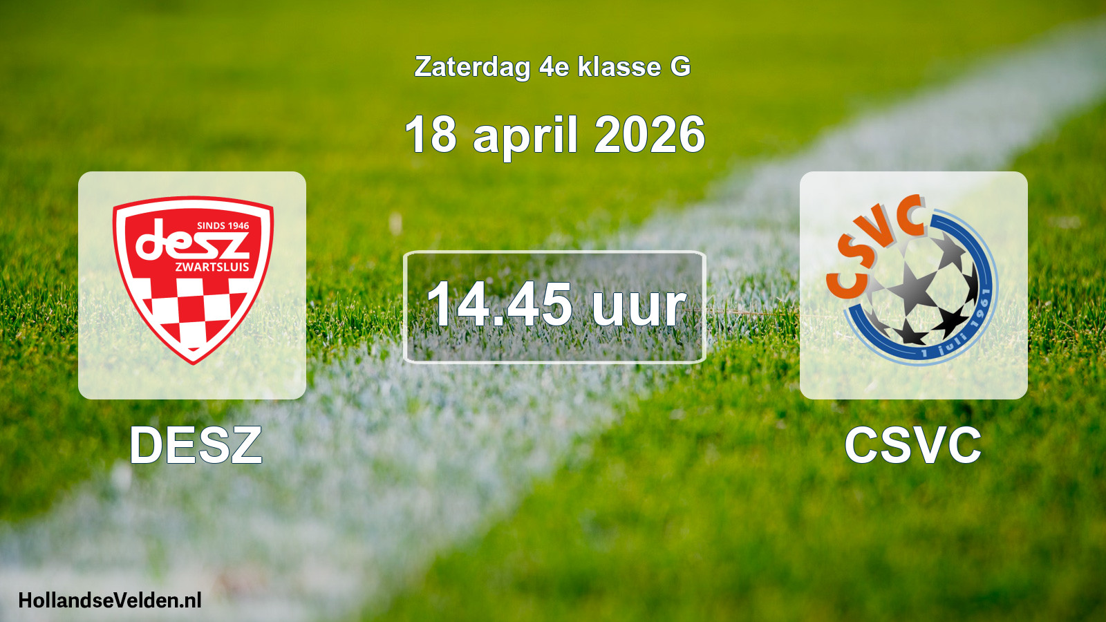Geplande wedstrijd: DESZ - CSVC (18 april 2026)