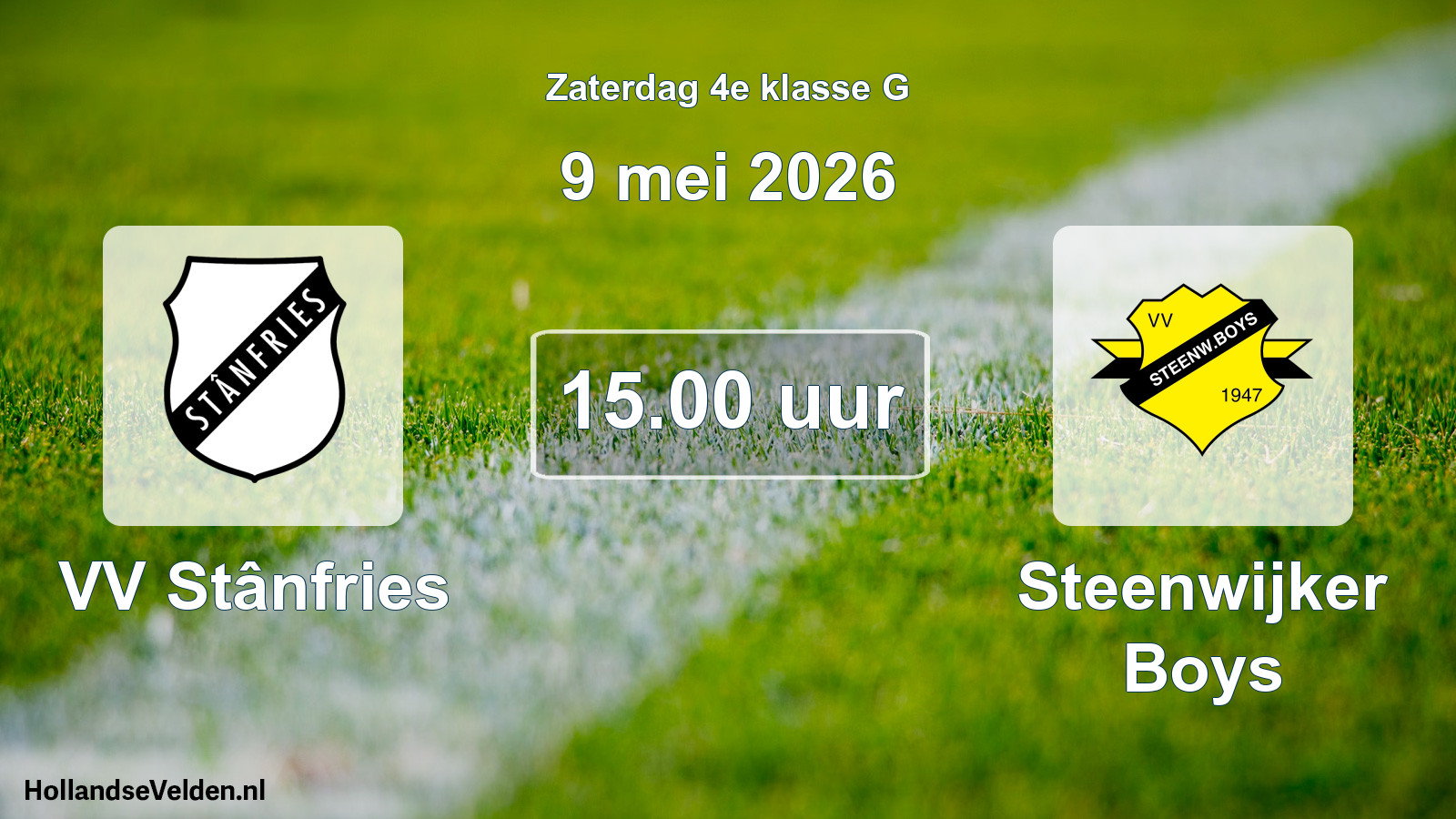 Scheduled Match: VV Stânfries - Steenwijker Boys (9 May 2026)