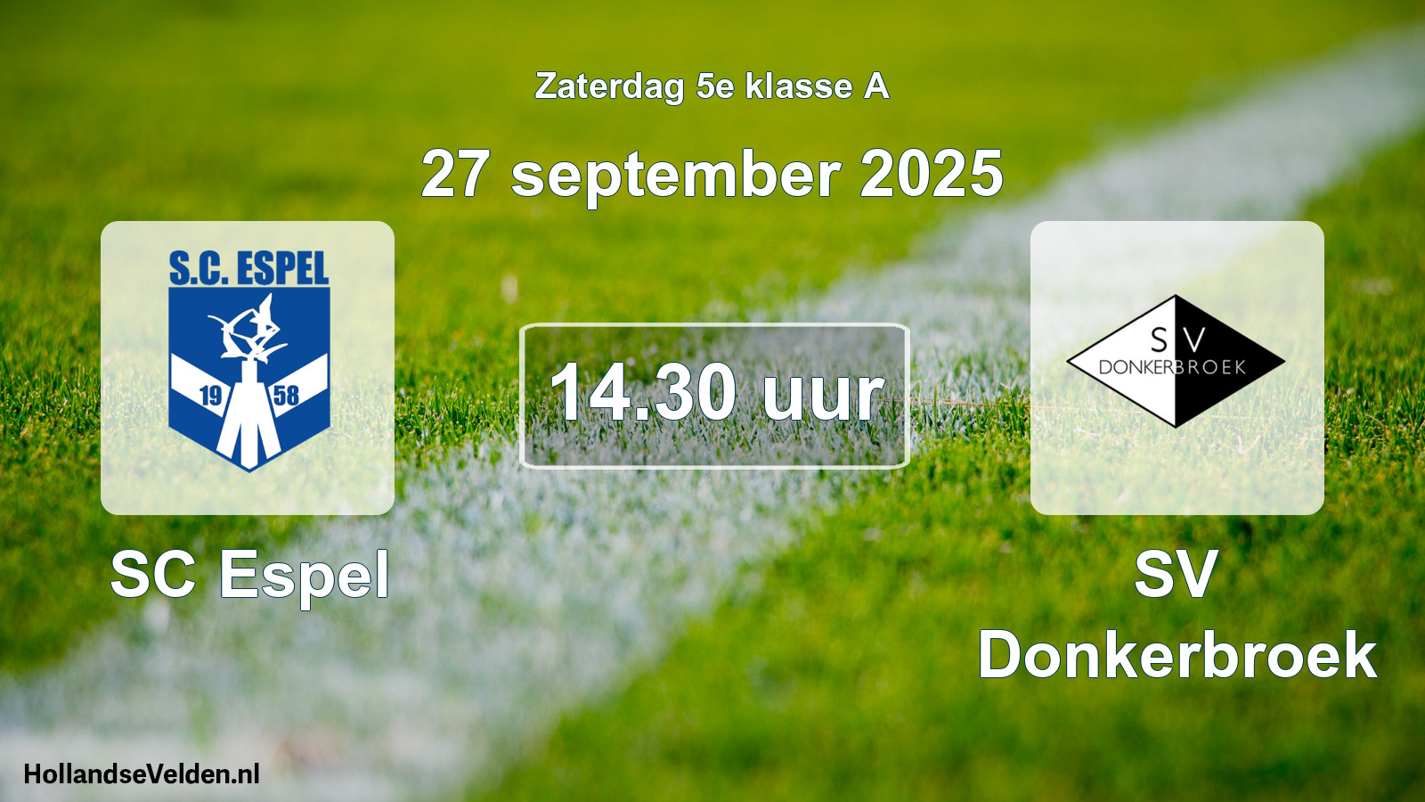 Scheduled Match: SC Espel - SV Donkerbroek (27 September 2025)