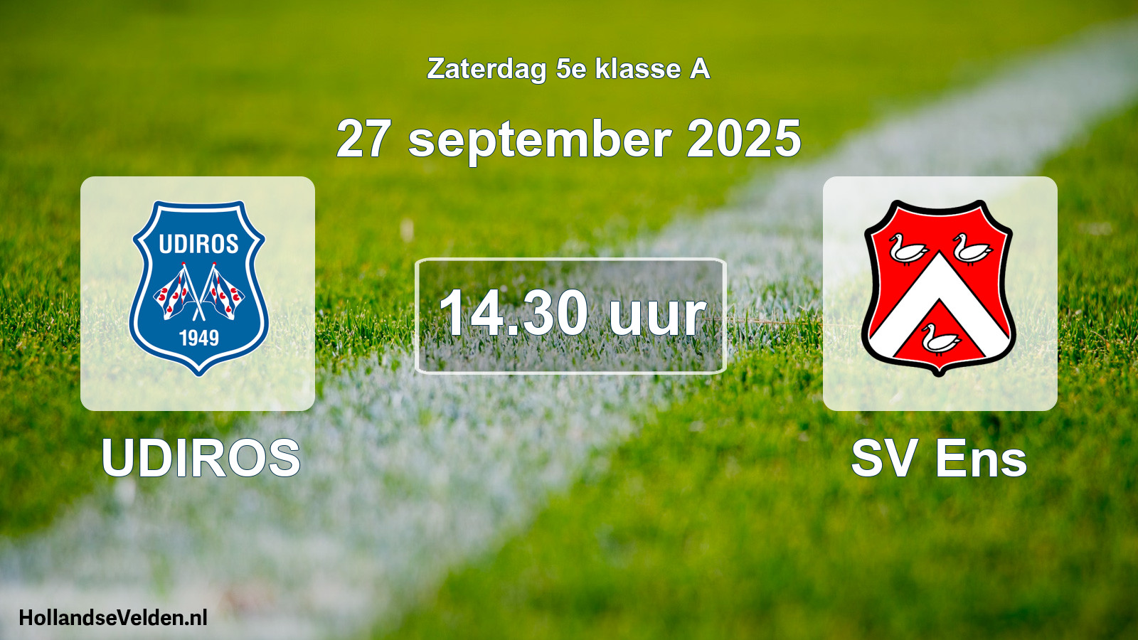 Geplande wedstrijd: UDIROS - SV Ens (27 september 2025)