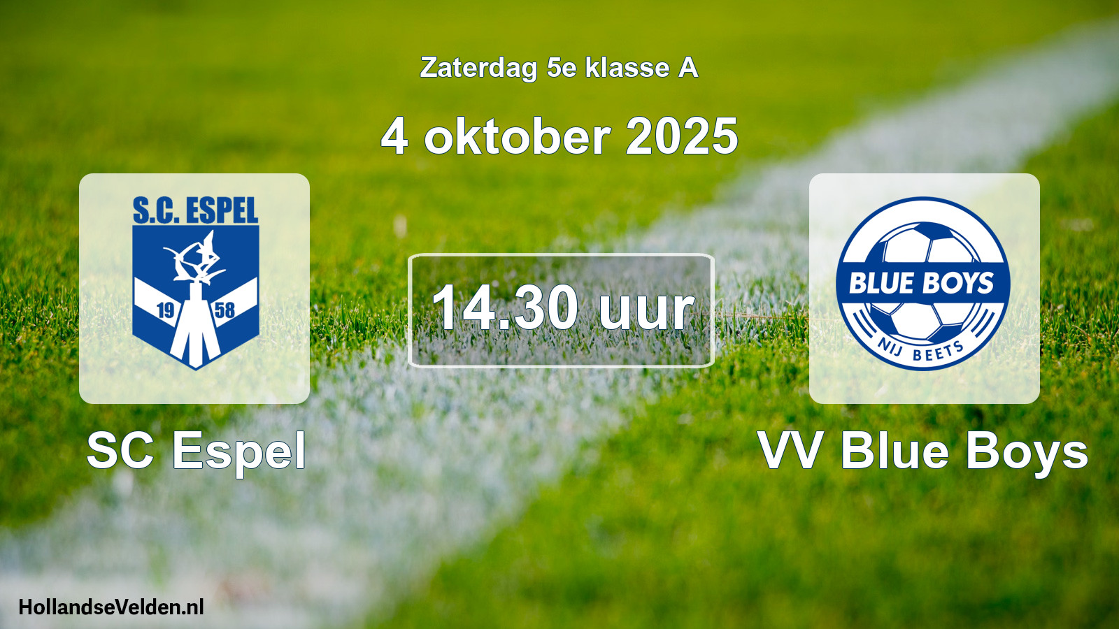 Scheduled Match: SC Espel - VV Blue Boys (4 October 2025)