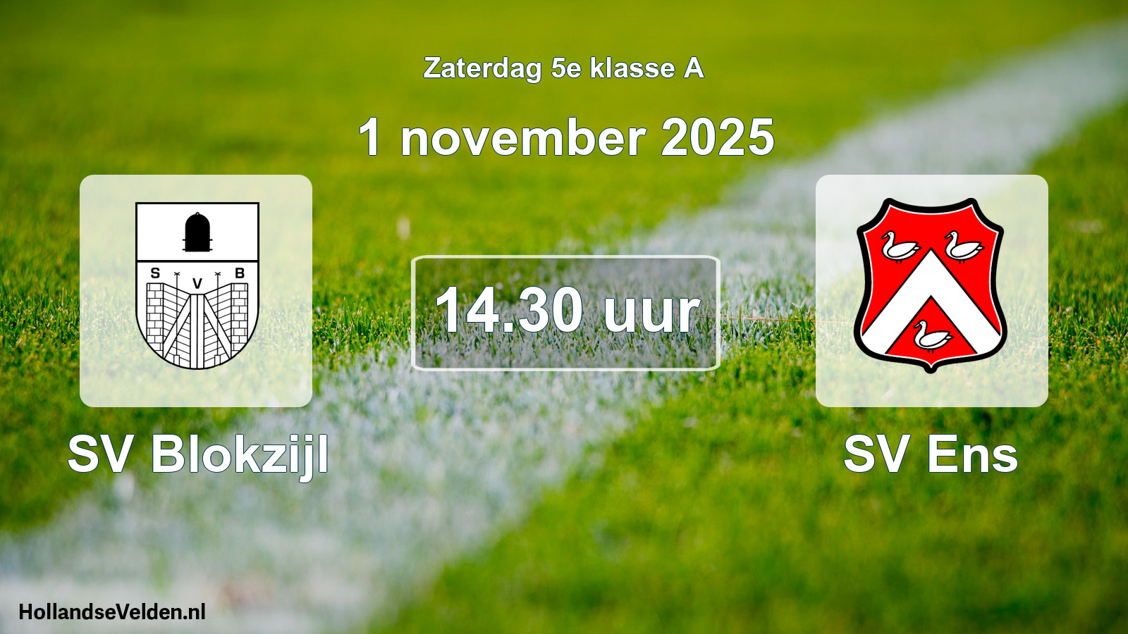 Geplande wedstrijd: SV Blokzijl - SV Ens (1 november 2025)