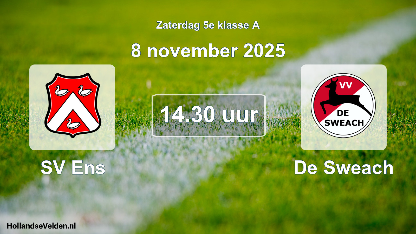 Geplande wedstrijd: SV Ens - De Sweach (8 november 2025)
