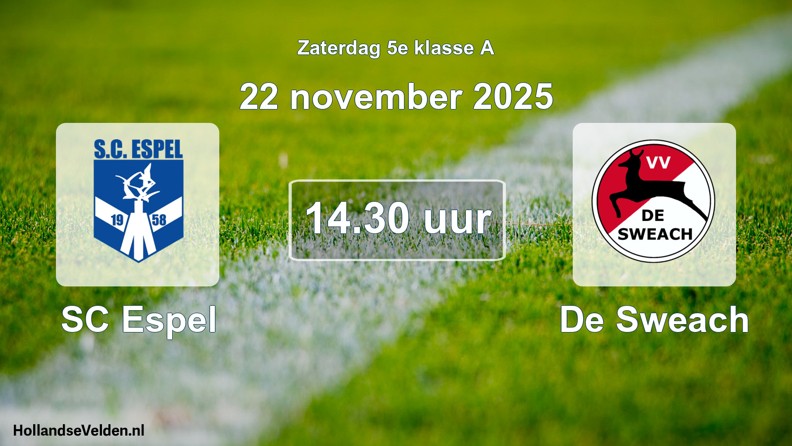 Scheduled Match: SC Espel - De Sweach (22 November 2025)