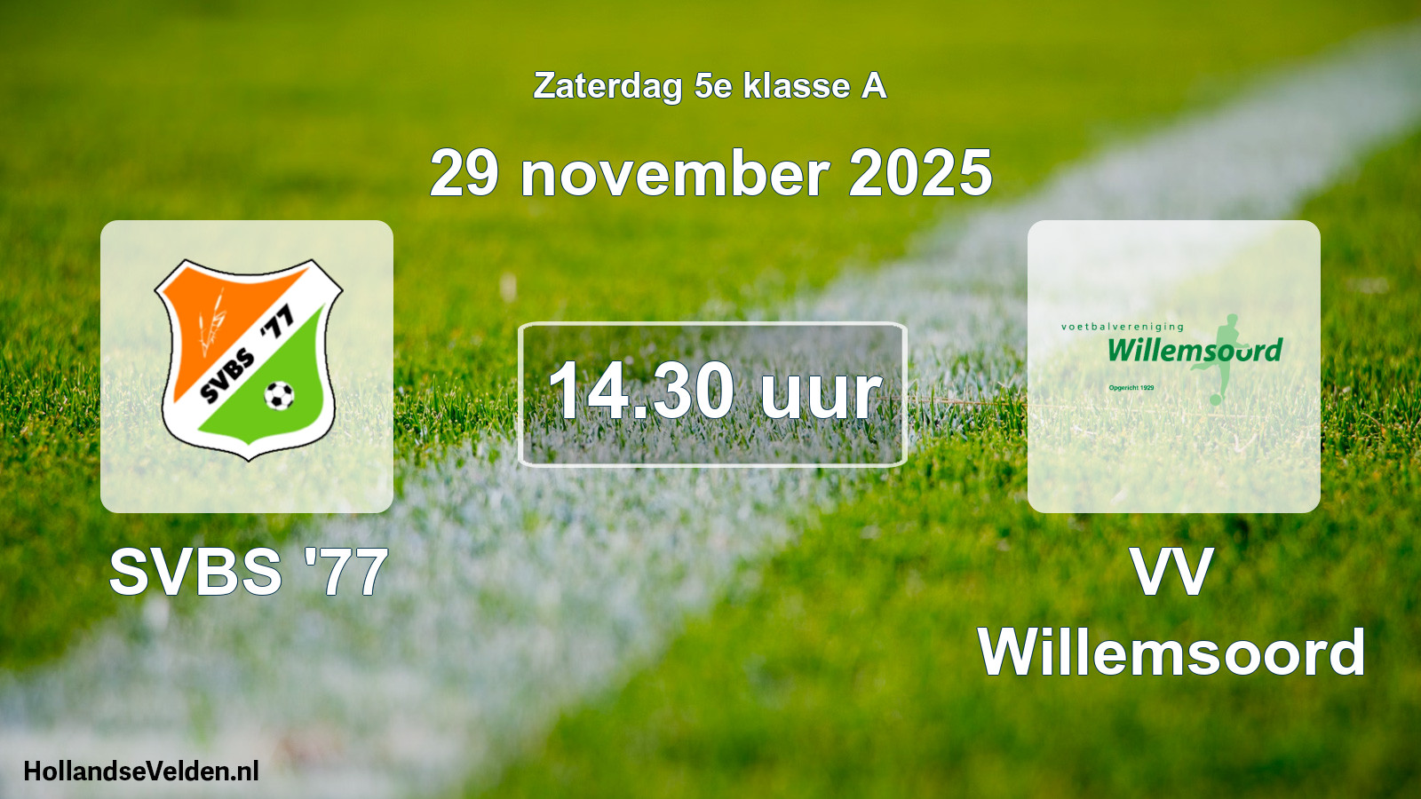 Scheduled Match: SVBS '77 - VV Willemsoord (29 November 2025)