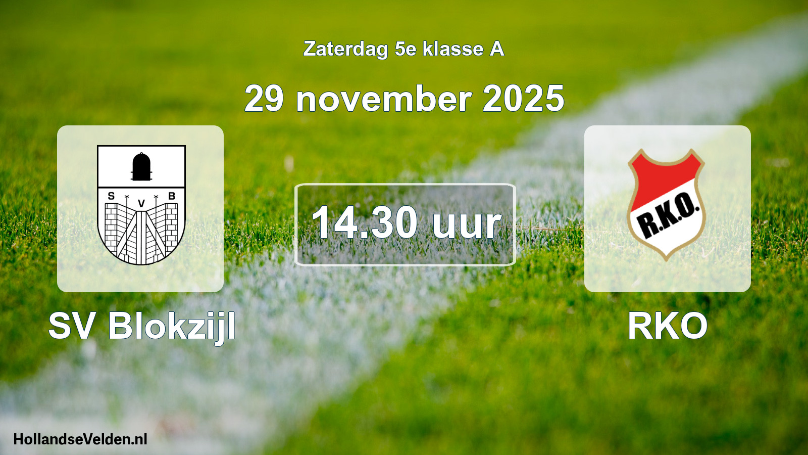 Scheduled Match: SV Blokzijl - RKO (29 November 2025)