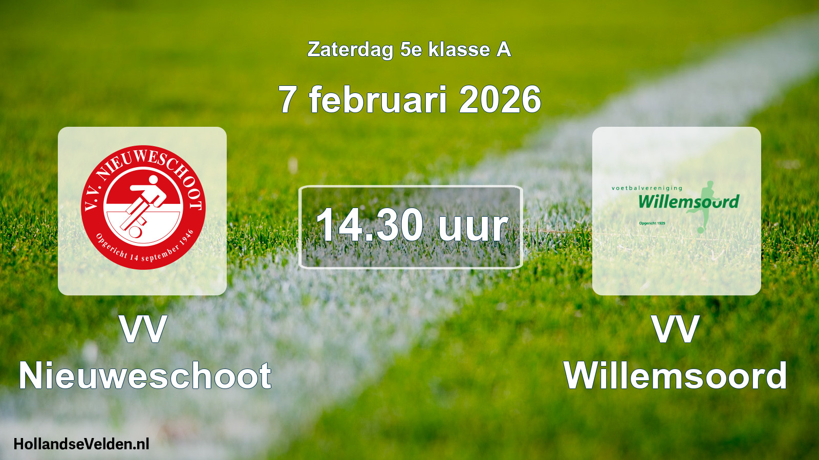 Scheduled Match: VV Nieuweschoot - VV Willemsoord (7 February 2026)