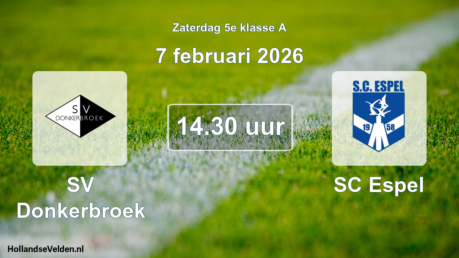Scheduled Match: SV Donkerbroek - SC Espel (7 February 2026)