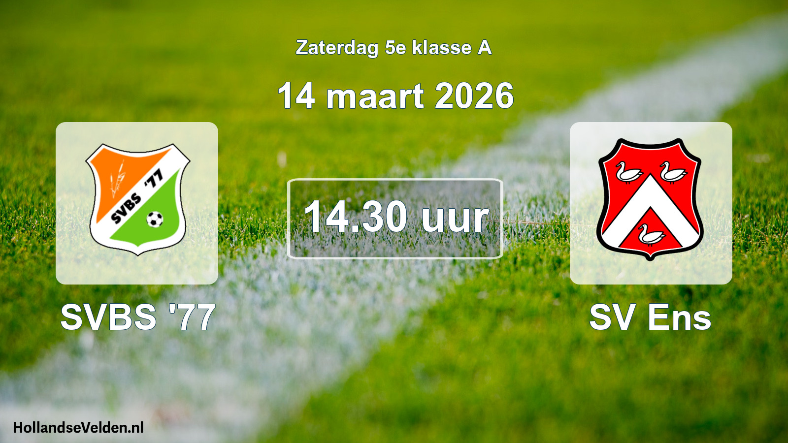 Geplande wedstrijd: SVBS '77 - SV Ens (14 maart 2026)