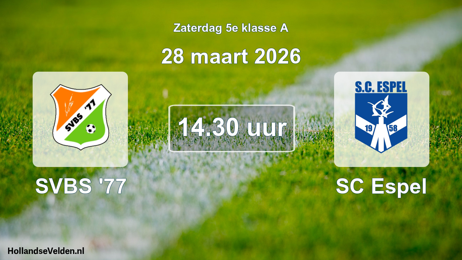 Scheduled Match: SVBS '77 - SC Espel (28 March 2026)
