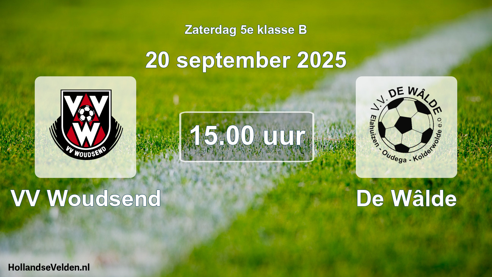 Scheduled Match: VV Woudsend - De Wâlde (20 September 2025)